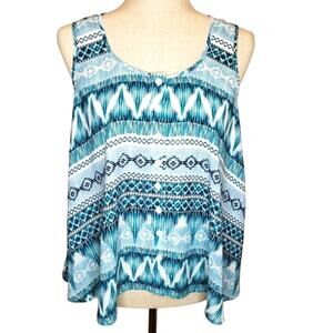 Style & Co Women's Boho Scoop Neck Peasant Tank Blouse Small Petite